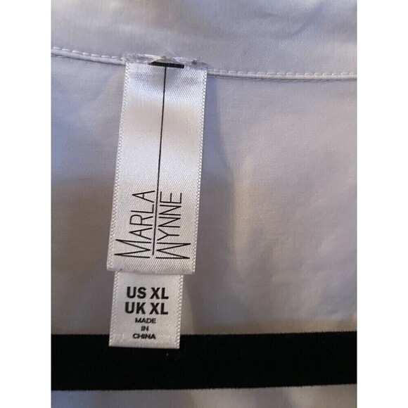 Marla Wayne white shirt with pearl buttons Sz. XL - Picture 3 of 5